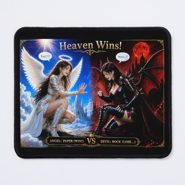 Item preview, Heaven Wins! Angel vs Devil Rock Paper Scissors designed and sold by Kurekou Lab.