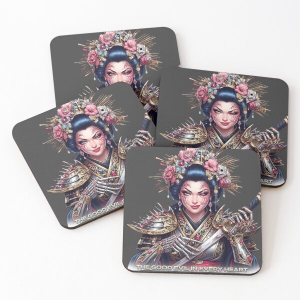 Item preview, Geisha Sword Pauldrons Rubies Peonies designed and sold by Voodoo Store Paranormal Collections.