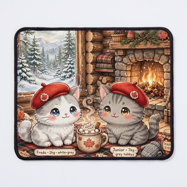Item preview, Canadian Winter Cozy - Freda and Junior by the Fireplace designed and sold by MAISON SYLVIE.