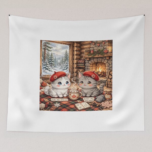 Item preview, Canadian Winter Cozy - Freda and Junior by the Fireplace designed and sold by MAISON SYLVIE.