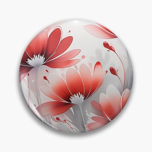 Item preview, Red Ink & Watercolor Splash Floral Bloom designed and sold by OpenFieldNotes.