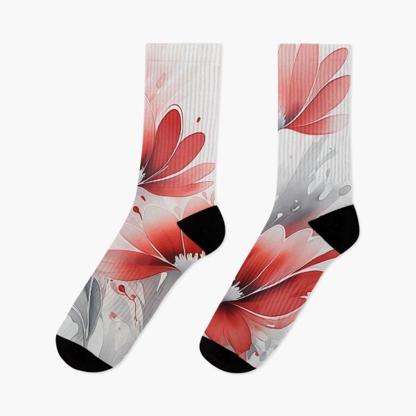 Item preview, Red Ink & Watercolor Splash Floral Bloom designed and sold by OpenFieldNotes.