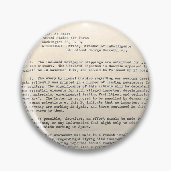 Item preview, UFO - Declassified 18_100754_General 1946-7_Vol_2_page7 designed and sold by CG17s.