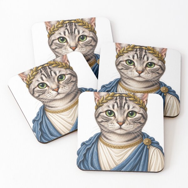 Item preview, Roman Emperor Tabby Cat with Golden Laurel Crown designed and sold by ChicClicker.