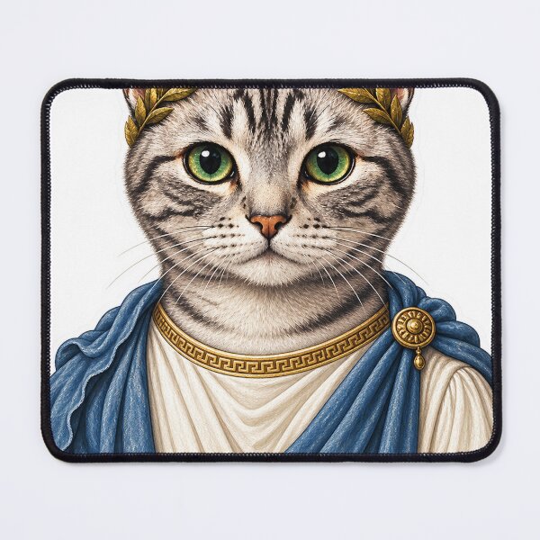 Item preview, Roman Emperor Tabby Cat with Golden Laurel Crown designed and sold by ChicClicker.