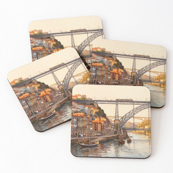 Item preview, Ribeira & Dom Luís I Bridge Porto designed and sold by RedPeaStudio.