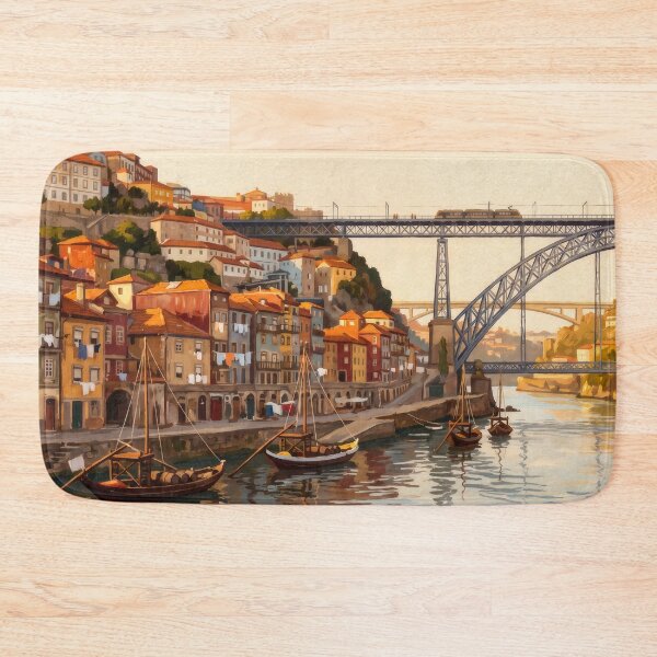 Item preview, Ribeira & Dom Luís I Bridge Porto designed and sold by RedPeaStudio.