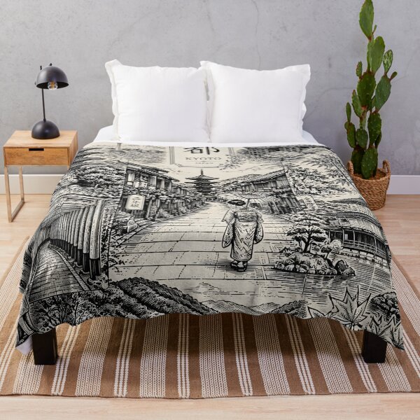 Item preview, Vintage Kyoto Japan Landscape Architecture Collage Woodcut Art designed and sold by GrinGalore.