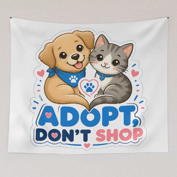 Item preview, Adopt Don't Shop – Cute Rescue Dog and Cat | Animal Adoption Design designed and sold by Bettybee00.