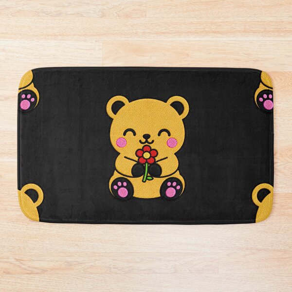 Item preview, Cute Bear Holding Red Flower Kawaii Embroidery Patch designed and sold by ColorSplash123.