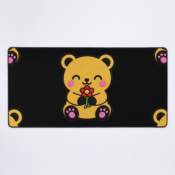 Item preview, Cute Bear Holding Red Flower Kawaii Embroidery Patch designed and sold by ColorSplash123.