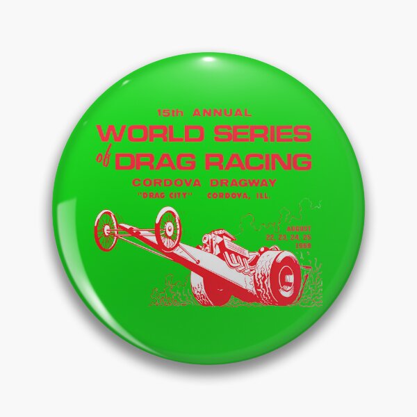 Item preview, 1968 World Series Of Drag Racing Cordova Dragway Drag City Illinois - Red Print.  designed and sold by WoodTara.