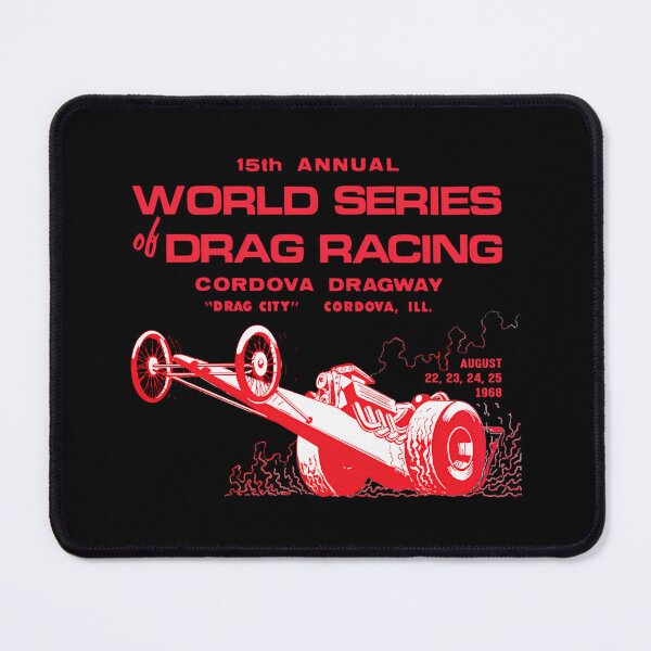 Item preview, 1968 World Series Of Drag Racing Cordova Dragway Drag City Illinois - Red Print.  designed and sold by WoodTara.