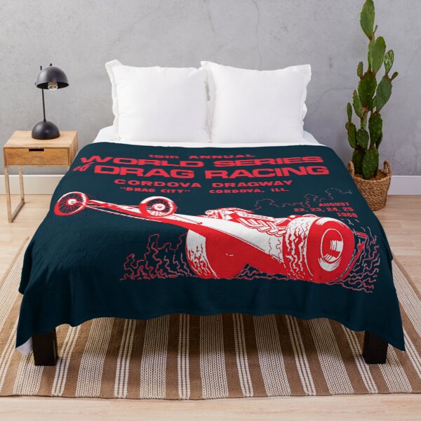 Item preview, 1968 World Series Of Drag Racing Cordova Dragway Drag City Illinois - Red Print. designed and sold by WoodTara.