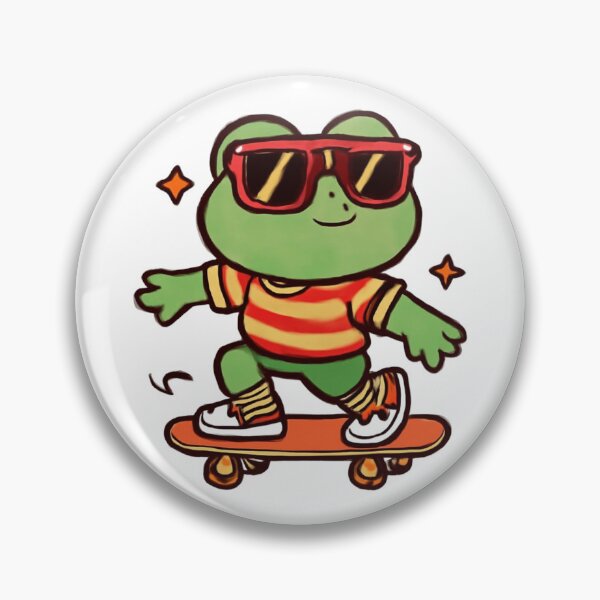 Item preview, Kawaii Frog Skater Retro 80s – Cool Skateboard Frog T-Shirt  designed and sold by FreshSticker co..