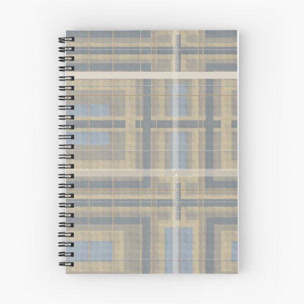 Item preview, Art Deco Wheat & Slate Blue Plaid White Stripes designed and sold by FaireWaveArt.