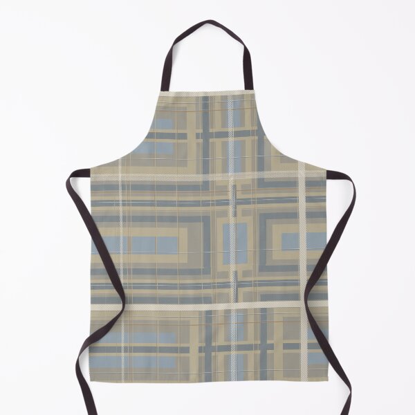 Item preview, Art Deco Wheat & Slate Blue Plaid White Stripes designed and sold by FaireWaveArt.