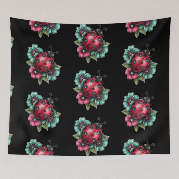 Item preview, Ladybug on Floral Background designed and sold by hrendika.