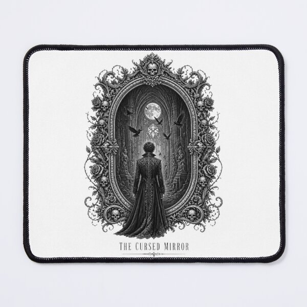 Item preview, The Cursed Mirror – Gothic Dark Fantasy Engraving designed and sold by Cavalier-org.
