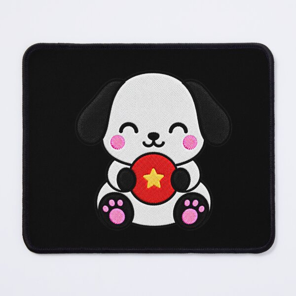 Item preview, Cute Puppy Holding Red Toy Ball Kawaii Embroidery Patch designed and sold by ColorSplash123.