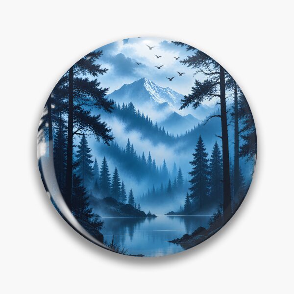 Item preview, Misty Blue Mountain Forest Lake designed and sold by Evan-Tees.