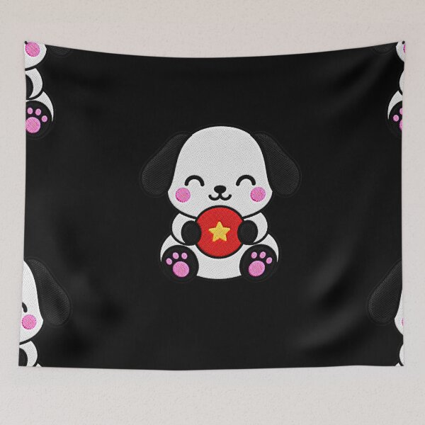 Item preview, Cute Puppy Holding Red Toy Ball Kawaii Embroidery Patch designed and sold by ColorSplash123.