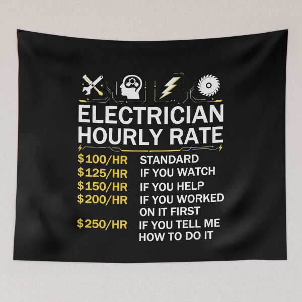 Item preview, Electrician Hourly Rate Funny Job Humor designed and sold by Neenagirl2220.