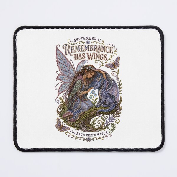 Item preview, September 11 Fantasy Guardian – Remembrance Has Wings Embroidery Art designed and sold by Jaani-T.