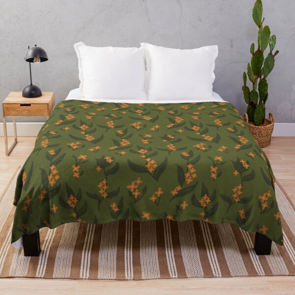 Item preview, Midnight Kinmokusei - Dark Japanese Osmanthus Floral Pattern designed and sold by VenusandMoon.