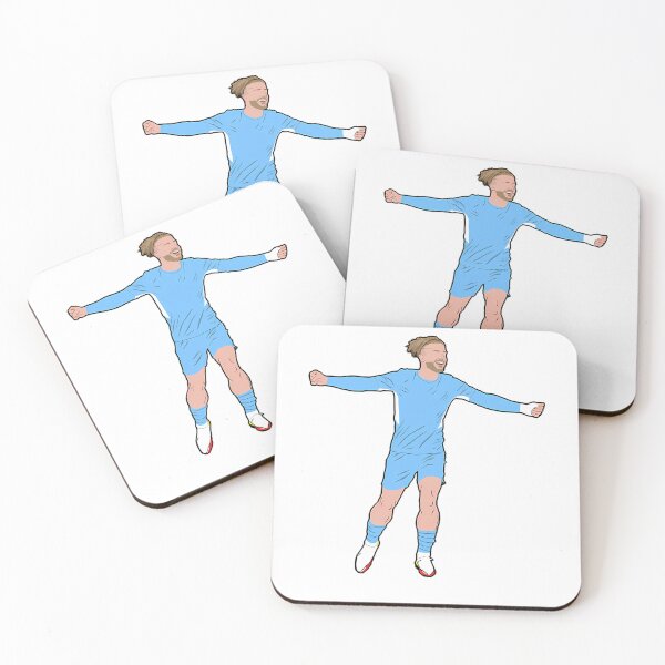 Item preview, Jack Grealish Football Star Light Blue Jersey Celebration designed and sold by ShanieWinthei.
