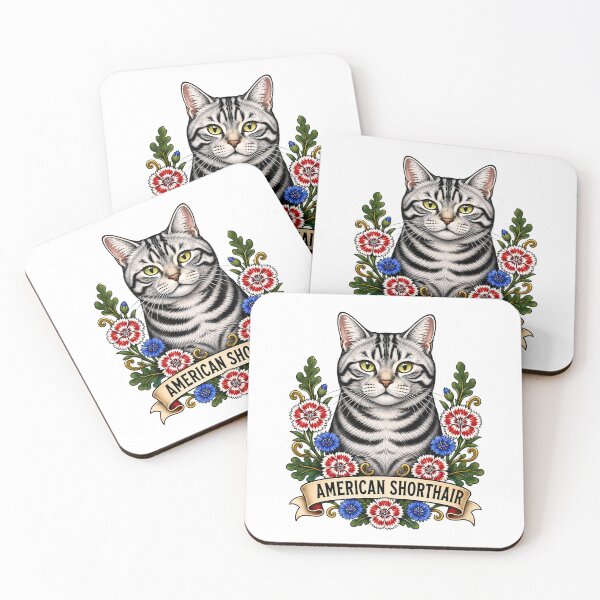 Item preview, American Shorthair Cat Vintage Tattoo Art designed and sold by Old's Cool Cat Studio.