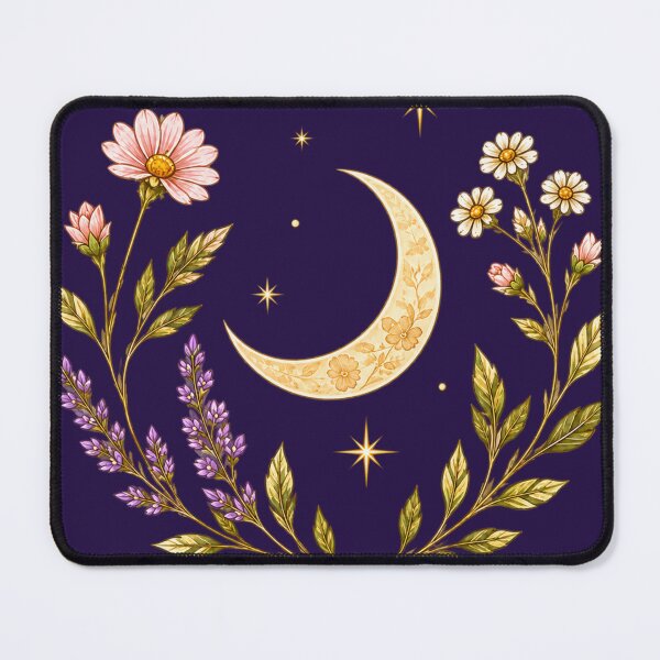 Item preview, Moon Phase Celestial Botanical Night Sky in Purple designed and sold by Build Strong Vibes.