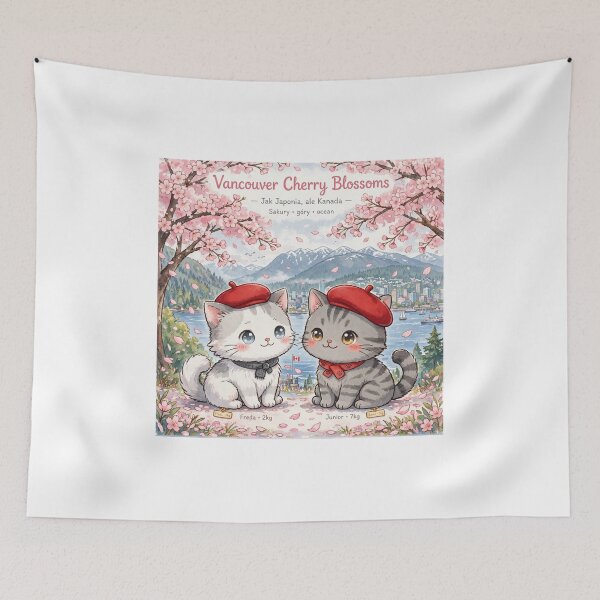 Item preview, Vancouver Cherry Blossoms - Freda and Junior Spring in Canada designed and sold by MAISON SYLVIE.