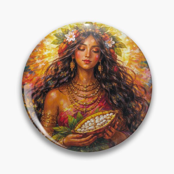 Item preview, Mayan goddess of chocolate - Ix Cacao painting. designed and sold by GalleryKauffeld.