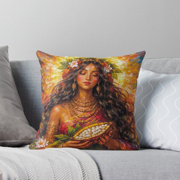 Item preview, Mayan goddess of chocolate - Ix Cacao painting. designed and sold by GalleryKauffeld.