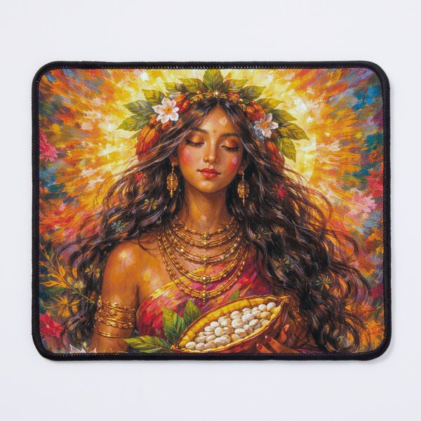 Item preview, Mayan goddess of chocolate - Ix Cacao painting. designed and sold by GalleryKauffeld.
