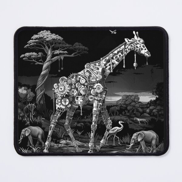Item preview, Steampunk Giraffe in African Safari Mechanical Wildlife Art designed and sold by inkoutninja.