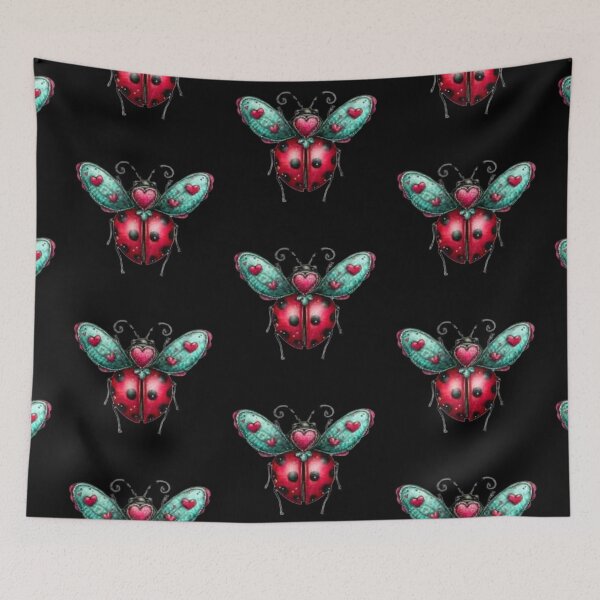 Item preview, Decorative Ladybug with Heart Patterns designed and sold by hrendika.