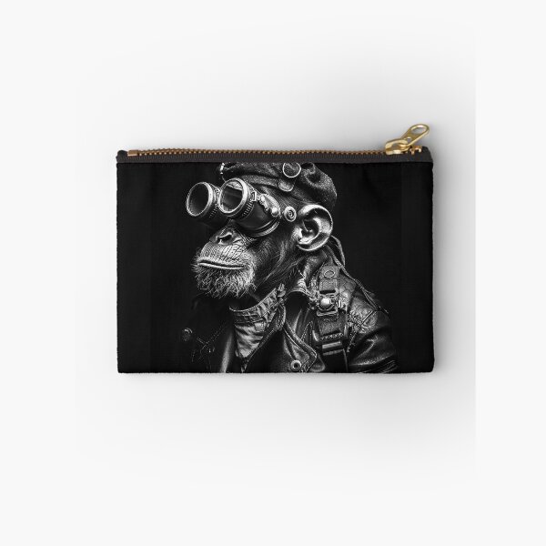 Item preview, Steampunk Chimpanzee Aviator with Goggles Vintage Pilot Portrait designed and sold by inkoutninja.