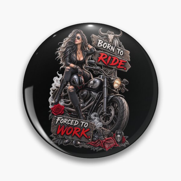 Item preview, Born to Ride Forced to Work Biker Girl designed and sold by Wild Ink Studio by Barbara.