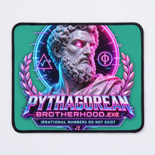 Item preview, Vaporwave Pythagorean Brotherhood - Neon Classical Bust designed and sold by A E S T H E T A T A G.
