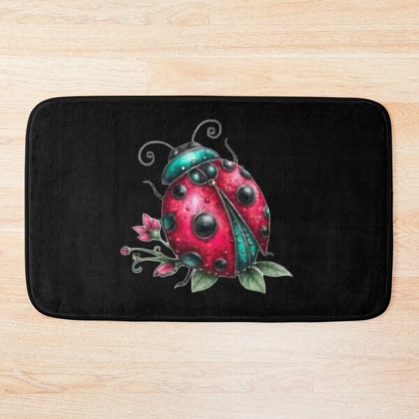 Item preview, Colorful Ladybug on Black Background designed and sold by hrendika.