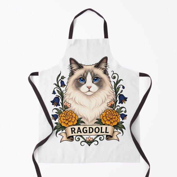 Item preview, Ragdoll Cat Vintage Botanical Tattoo Art designed and sold by Old's Cool Cat Studio.