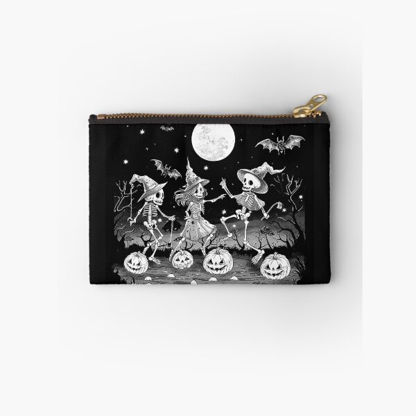 Item preview, Dancing Skeleton Witches Under Full Moon Halloween Gothic Art designed and sold by inkoutninja.