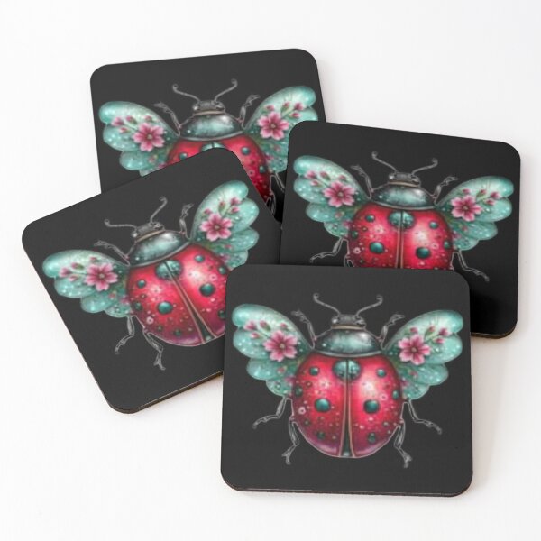 Item preview, Floral Ladybug with Teal Wings designed and sold by hrendika.