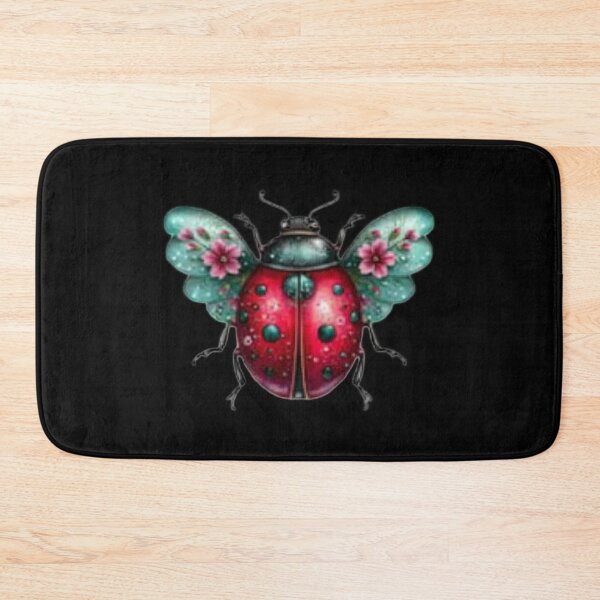 Item preview, Floral Ladybug with Teal Wings designed and sold by hrendika.