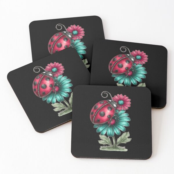 Item preview, Ladybug on Vibrant Flowers designed and sold by hrendika.