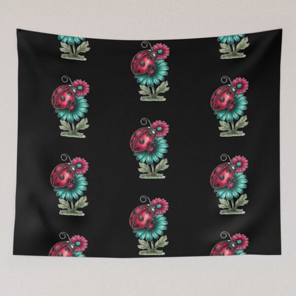 Item preview, Ladybug on Vibrant Flowers designed and sold by hrendika.