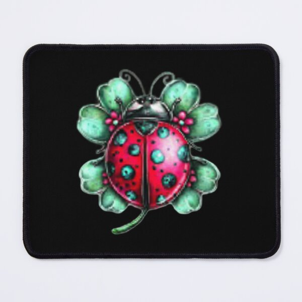 Item preview, Colorful Ladybug on Black Background designed and sold by hrendika.