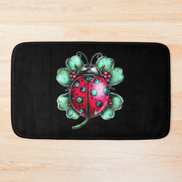Item preview, Colorful Ladybug on Black Background designed and sold by hrendika.